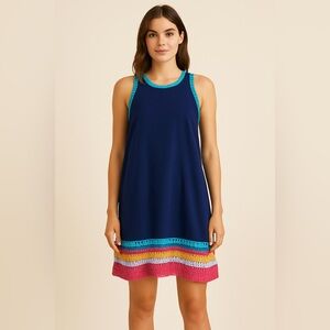 🌈 Akemi + Kin Anthropologie Crochet Trim Shift Dress – Size M 🌈